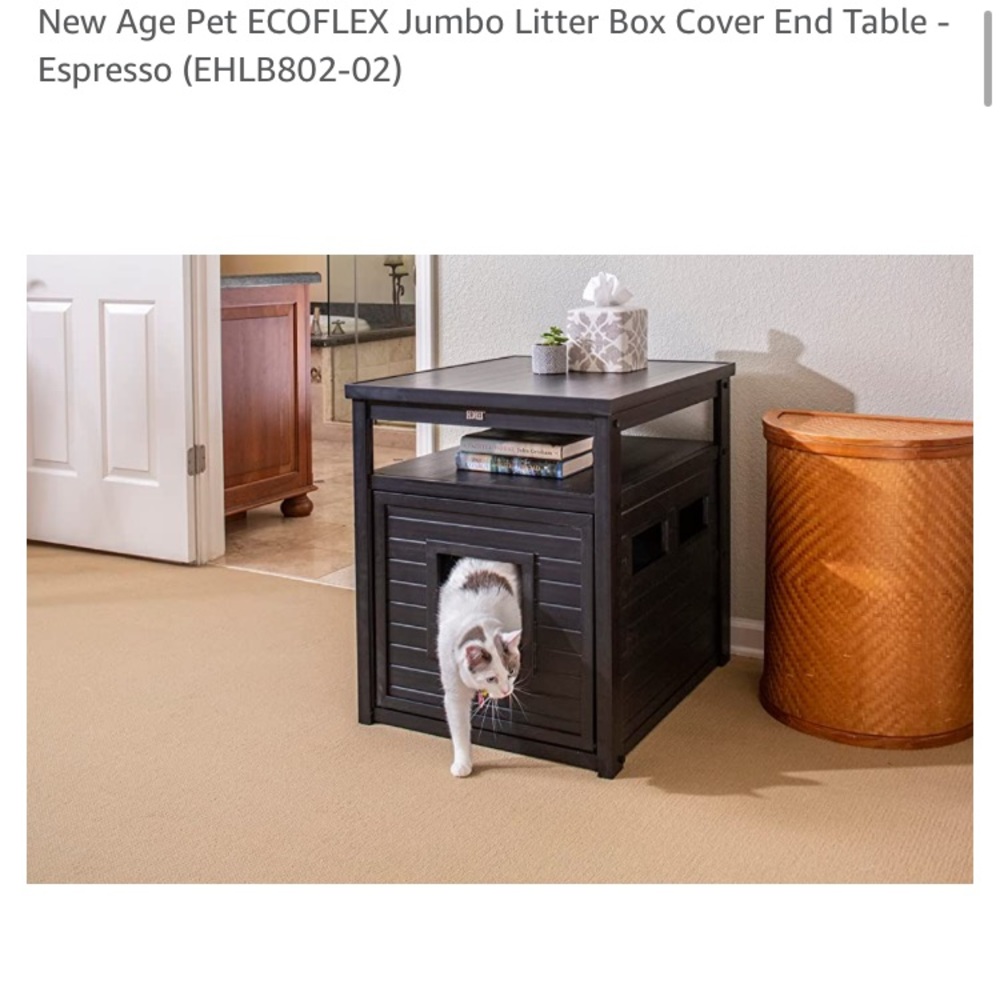 Covered cat litter box